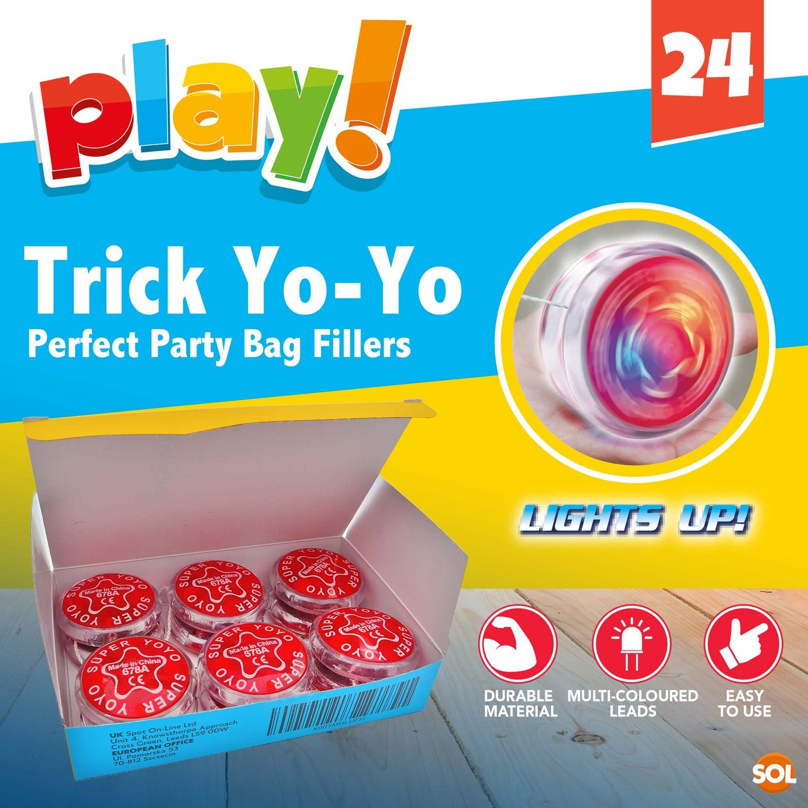 6-24 Professional Yoyo Light up Spinner Toy Pro Trick Flashing Clutch Yo Yo Kids