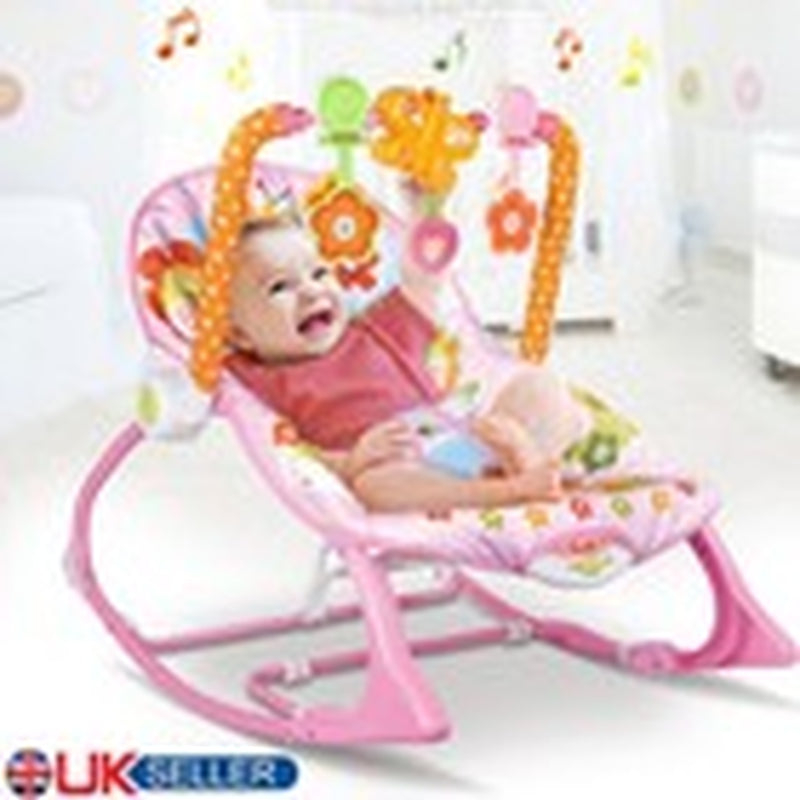 Baby Infant to Toddler Vibration Bouncer Rocker Swing Chair Soothing Music Toys