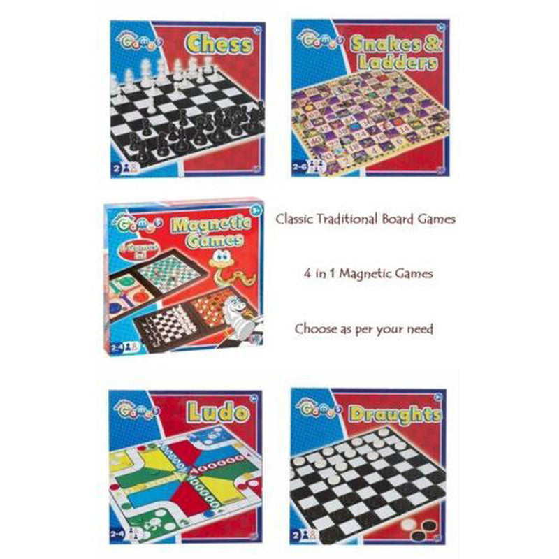 Classic Family Board Games for Kids Chess , Ludo , Snakes and Ladders, Draughts