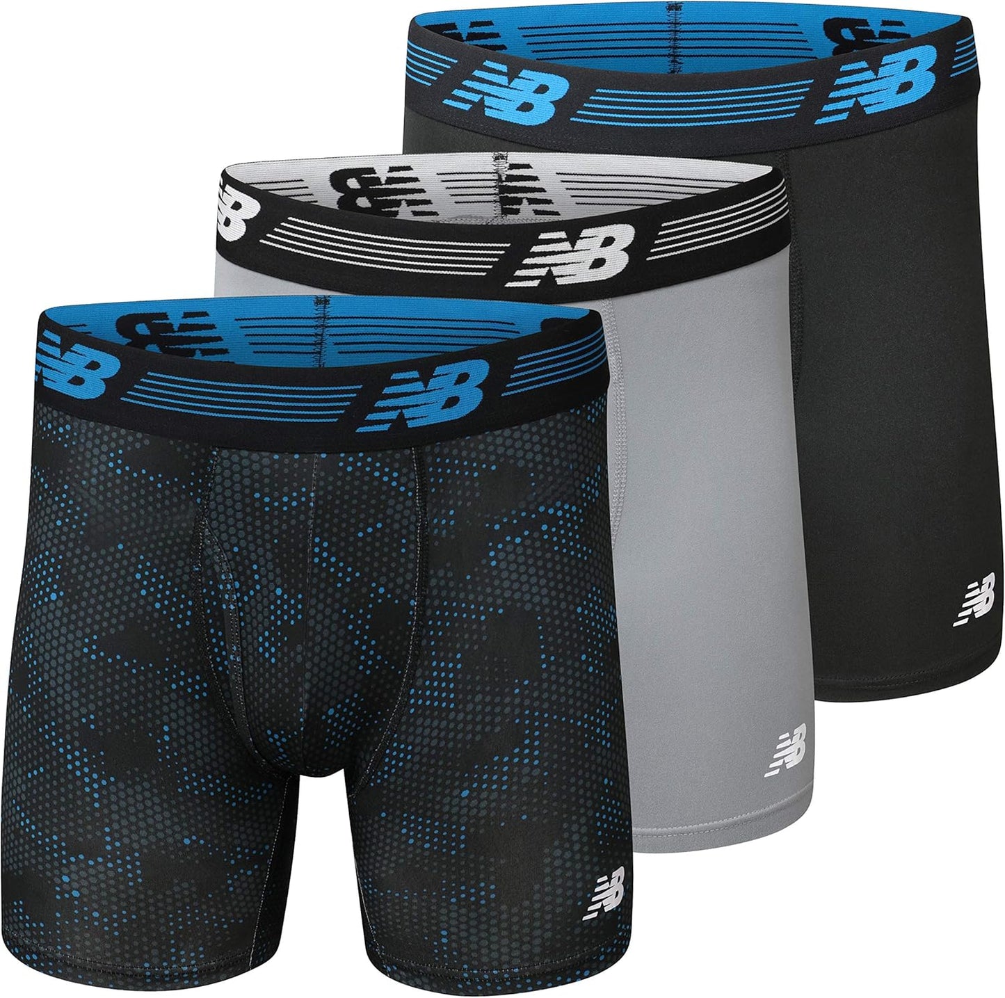 Men'S Performance Boxer Briefs with Fly, Breathable Stretch Underwear, Moisture Wicking, Soft Waistband (3 Pack)
