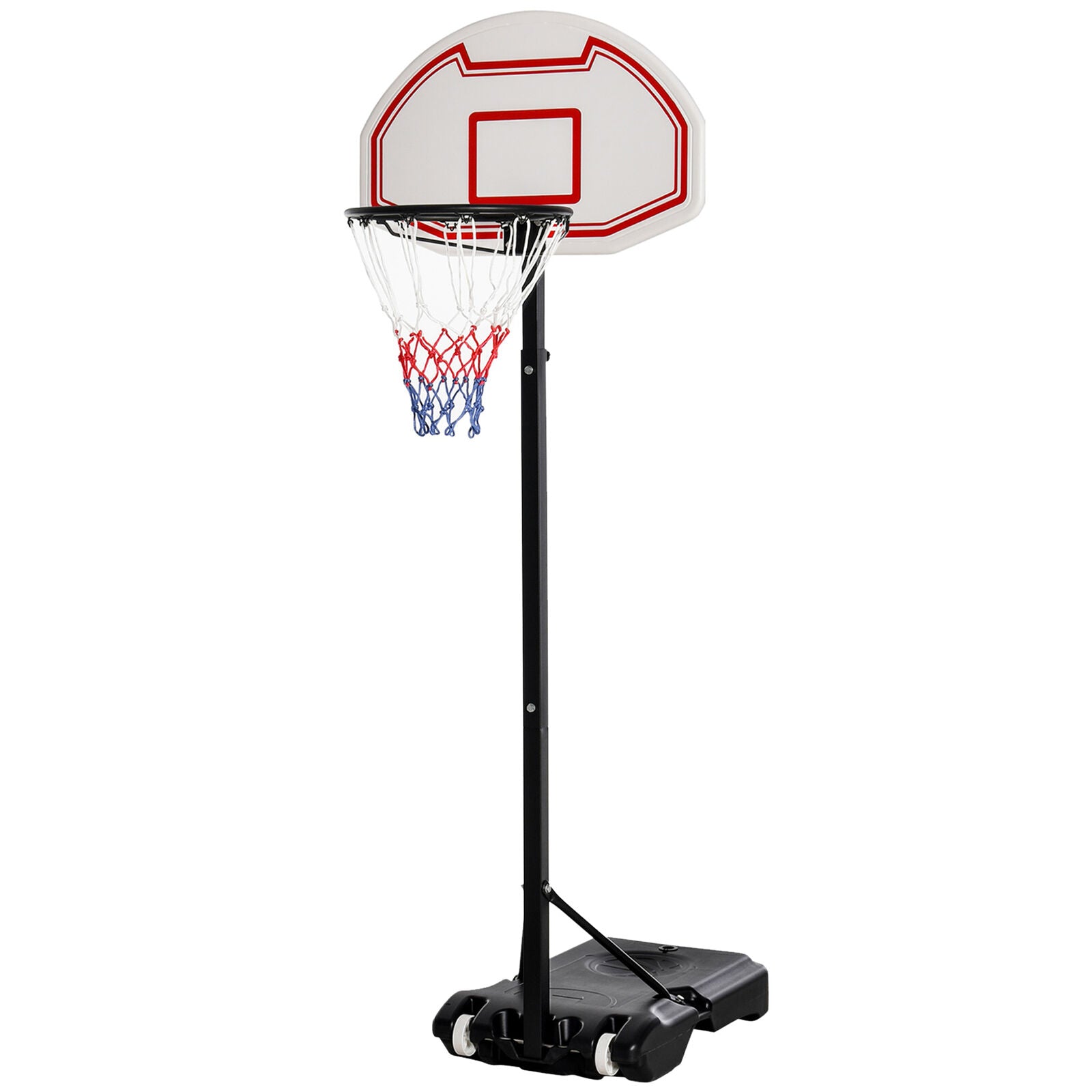 155-210Cm Adjustable Basketball Stand, Sports Backboard W/ Net Hoop, Wheels