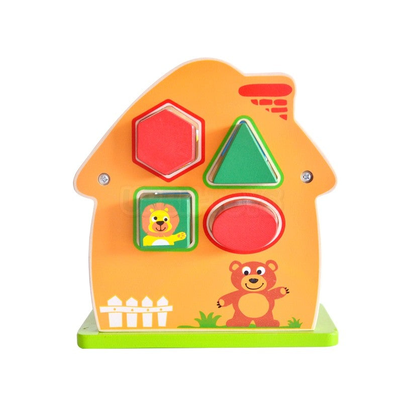 Kids Animal Colourful Wooden House Shape Sorter Play Box Toddler Preschool Toy