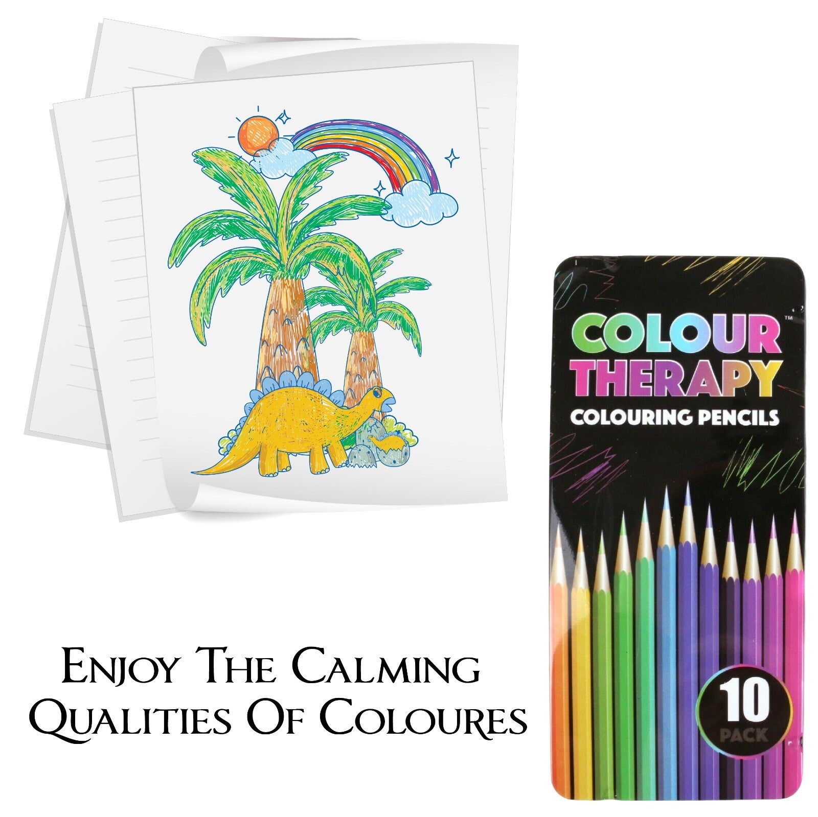 COLOURED PENCILS COLOUR THERAPY QUALITY DRAWING SKETCHING TONES ART 10Pk