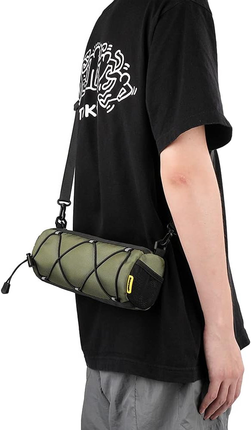 Bike Handlebar Bag, Bicycle Front Bag Frame Storage Roll Bag Mountain Road Bikes Commuter Shoulder Bag Professional Cycling Accessories
