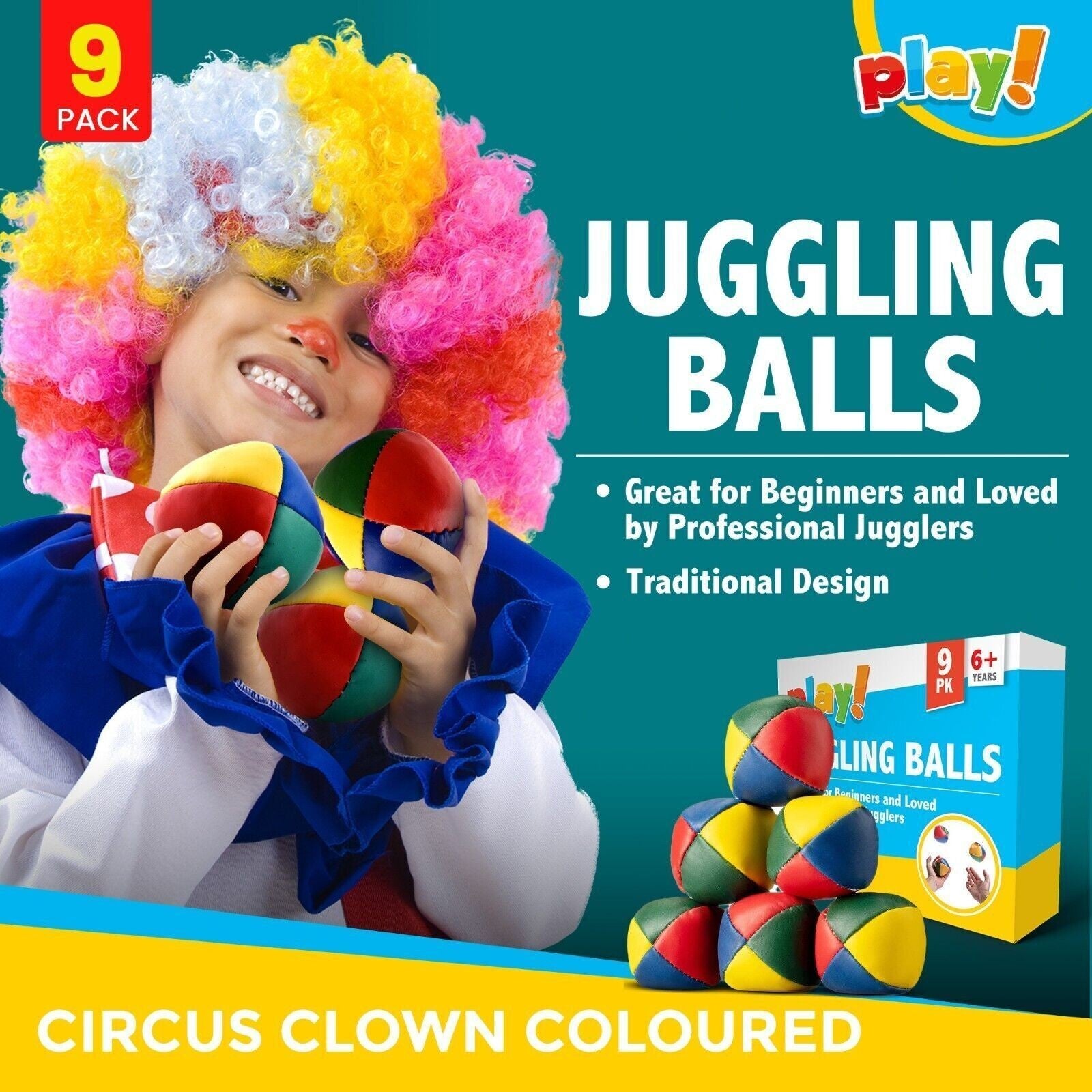 3-36Pk Juggling Balls Professional Pro Learn to Juggle Coloured Set Circus Clown