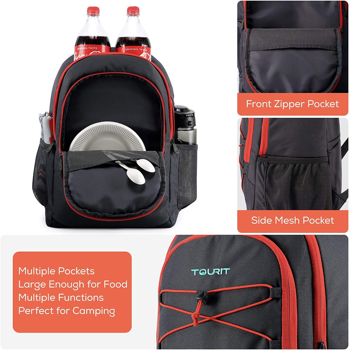 Insulated Backpack Cooler 28 Cans Leakproof Lightweight Cooler Backpack for Men Women to Work, Picnics, Hiking, Beach, Park or Day Trips