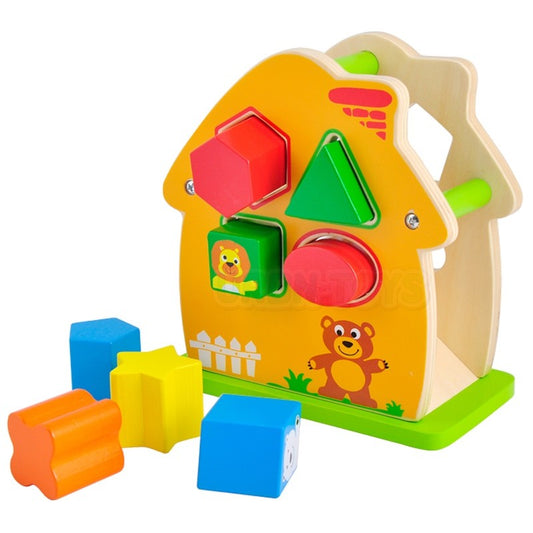 Kids Animal Colourful Wooden House Shape Sorter Play Box Toddler Preschool Toy