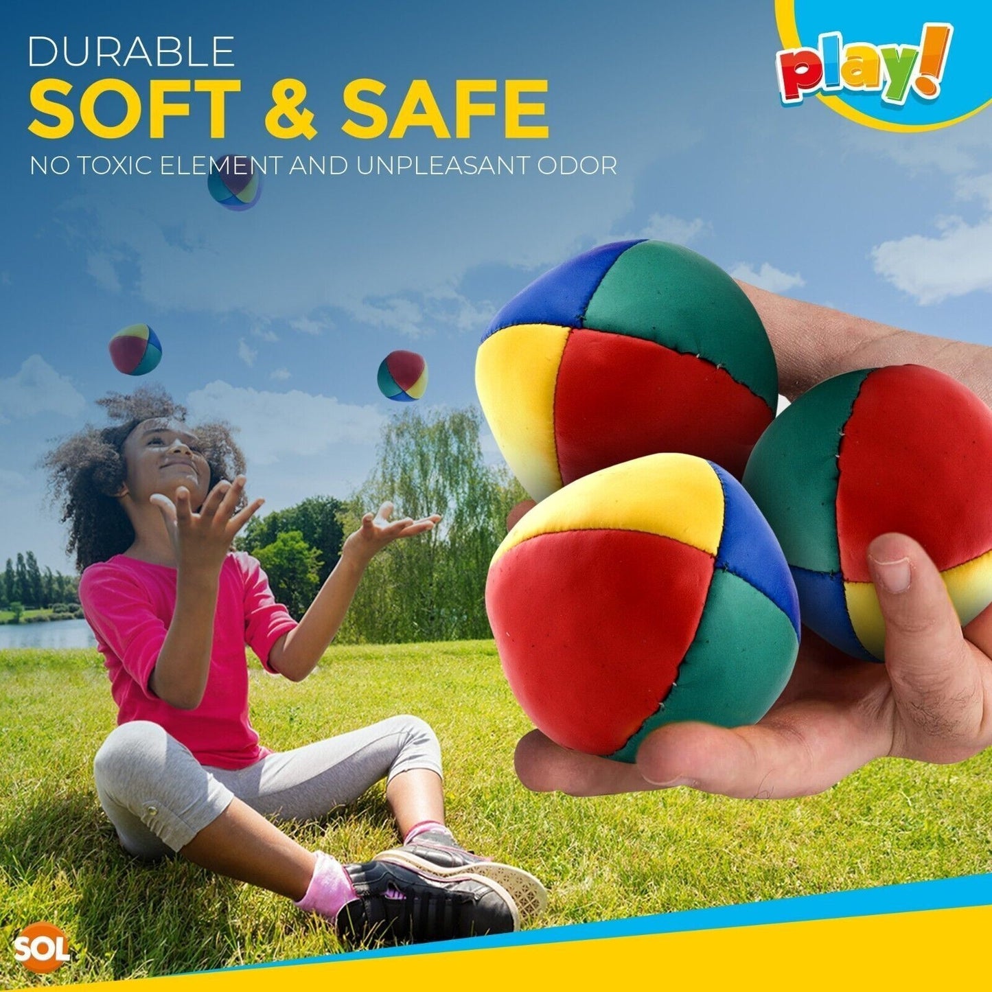 3-36Pk Juggling Balls Professional Pro Learn to Juggle Coloured Set Circus Clown