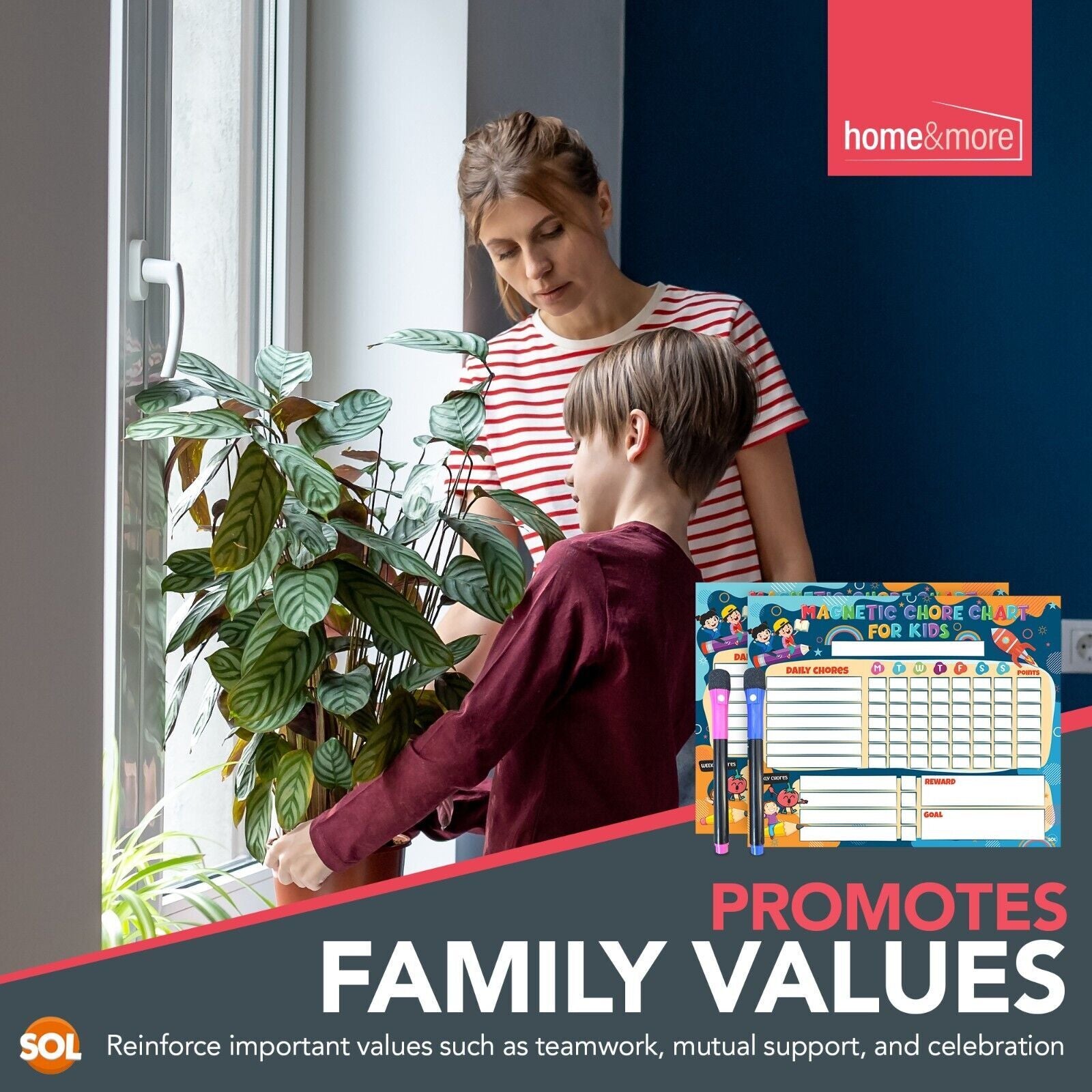 2Pk Reward Chart Magnetic Reusable Behaviour Chore for Kids Children + Wipe Pens