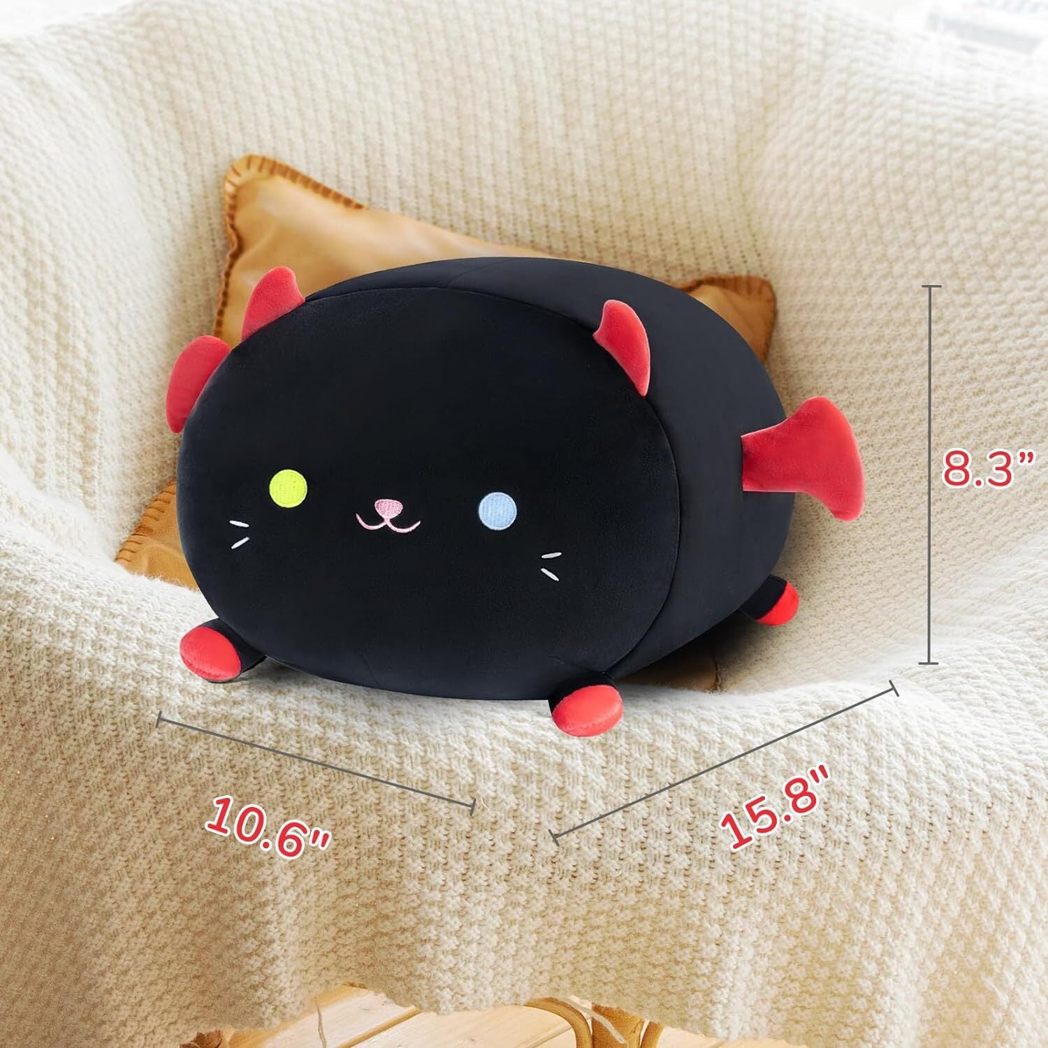 Long Cat Plush Pillow Sleeping Hugging Cushion Stuffed Cute Squishy Kitty Black