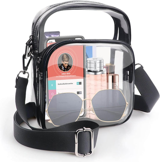 Clear Purse for Women, Clear Bag Stadium Approved, Transparent Crossbody Bag