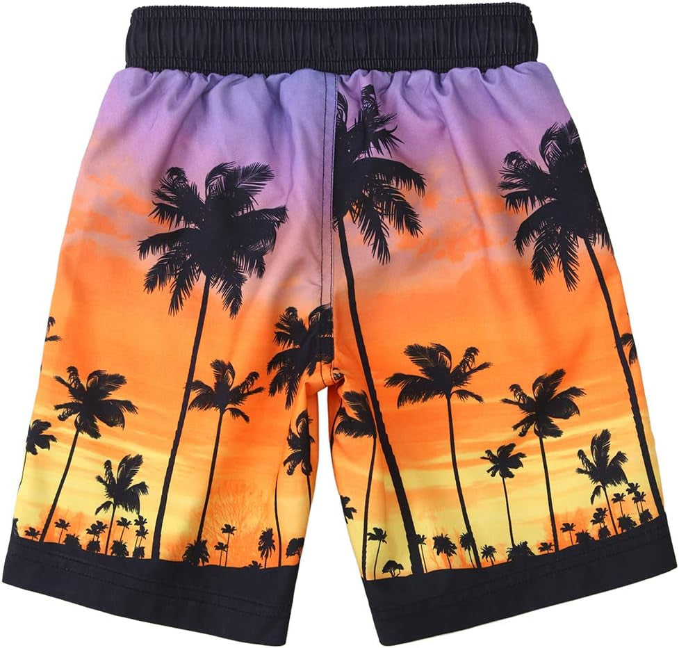 Boys' Swim Trunks UPF 50+ Quick Dry Bathing Suit Swimwear Beach Shorts with Mesh Lining