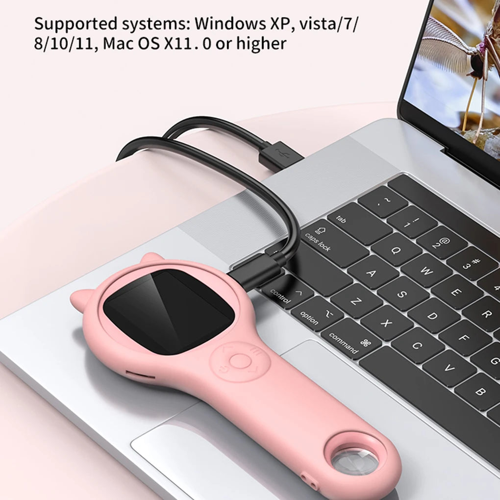 Kids Optical Microscope 200 Megapixels with Photo Video 500X USB Charging Microscopic World Science Children Educational Toy