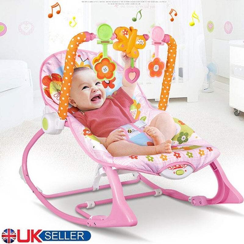 Baby Infant to Toddler Vibration Bouncer Rocker Swing Chair Soothing Music Toys