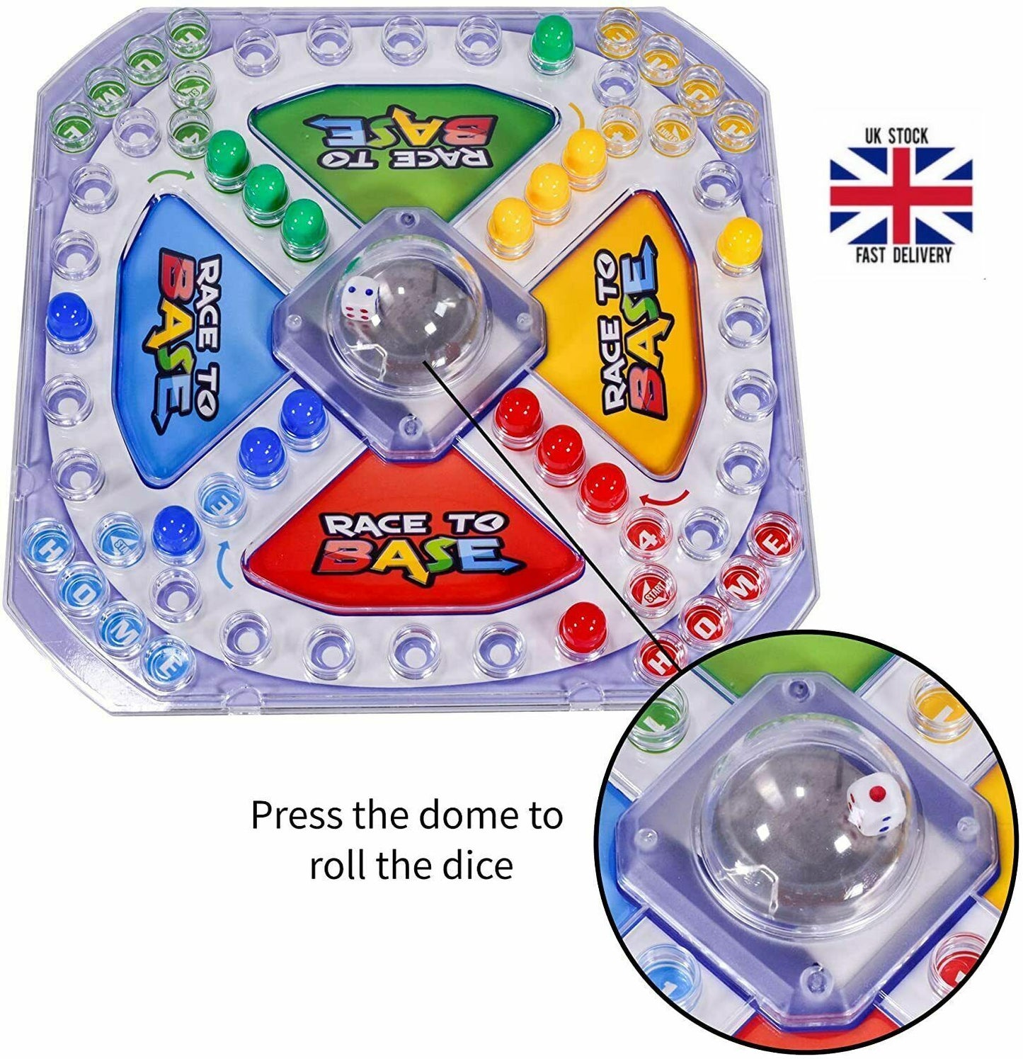 RACE to BASE BOARD GAME POP a DICE FUN FAMILY KIDS XMAS GIFT TOY