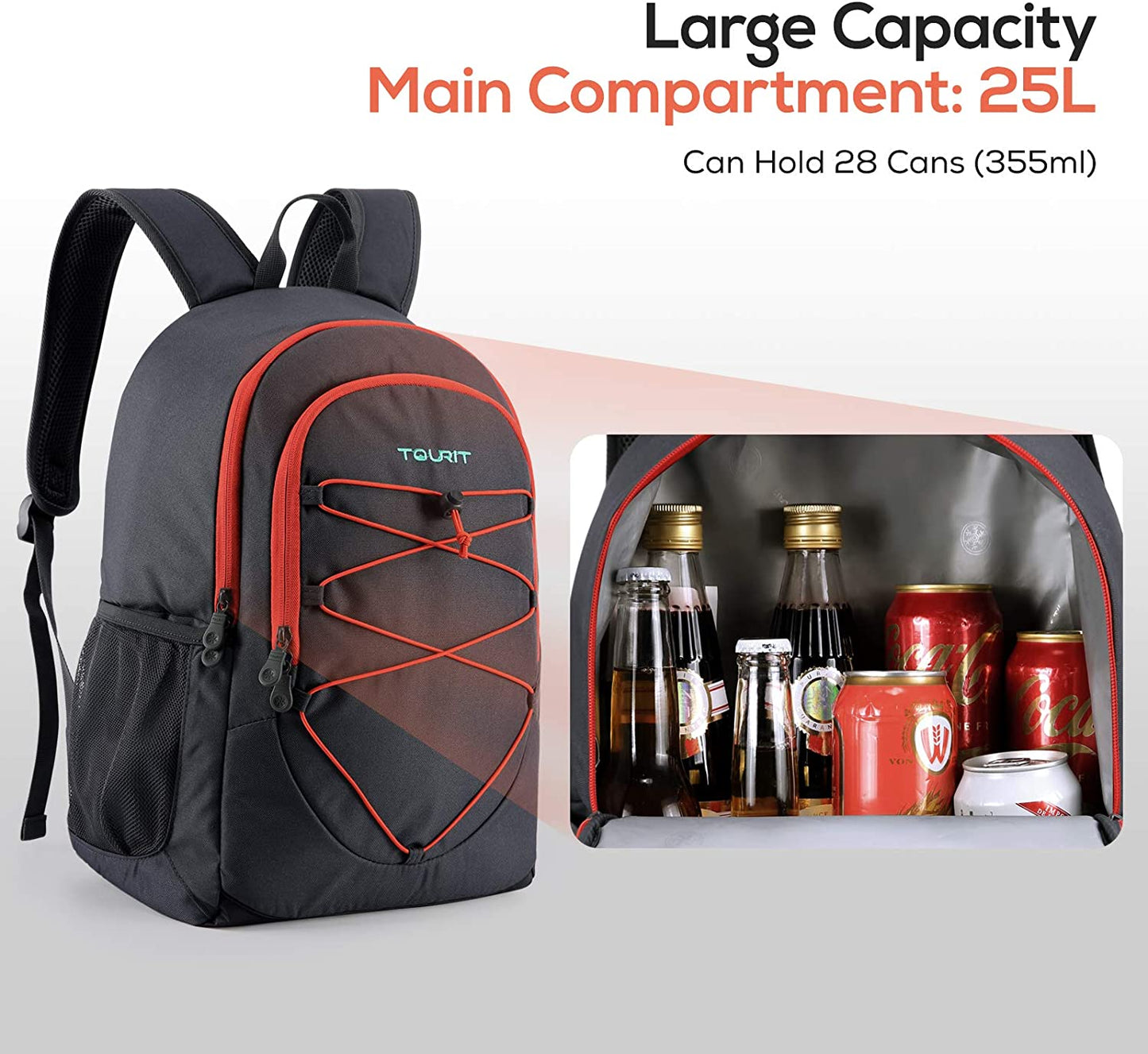Insulated Backpack Cooler 28 Cans Leakproof Lightweight Cooler Backpack for Men Women to Work, Picnics, Hiking, Beach, Park or Day Trips