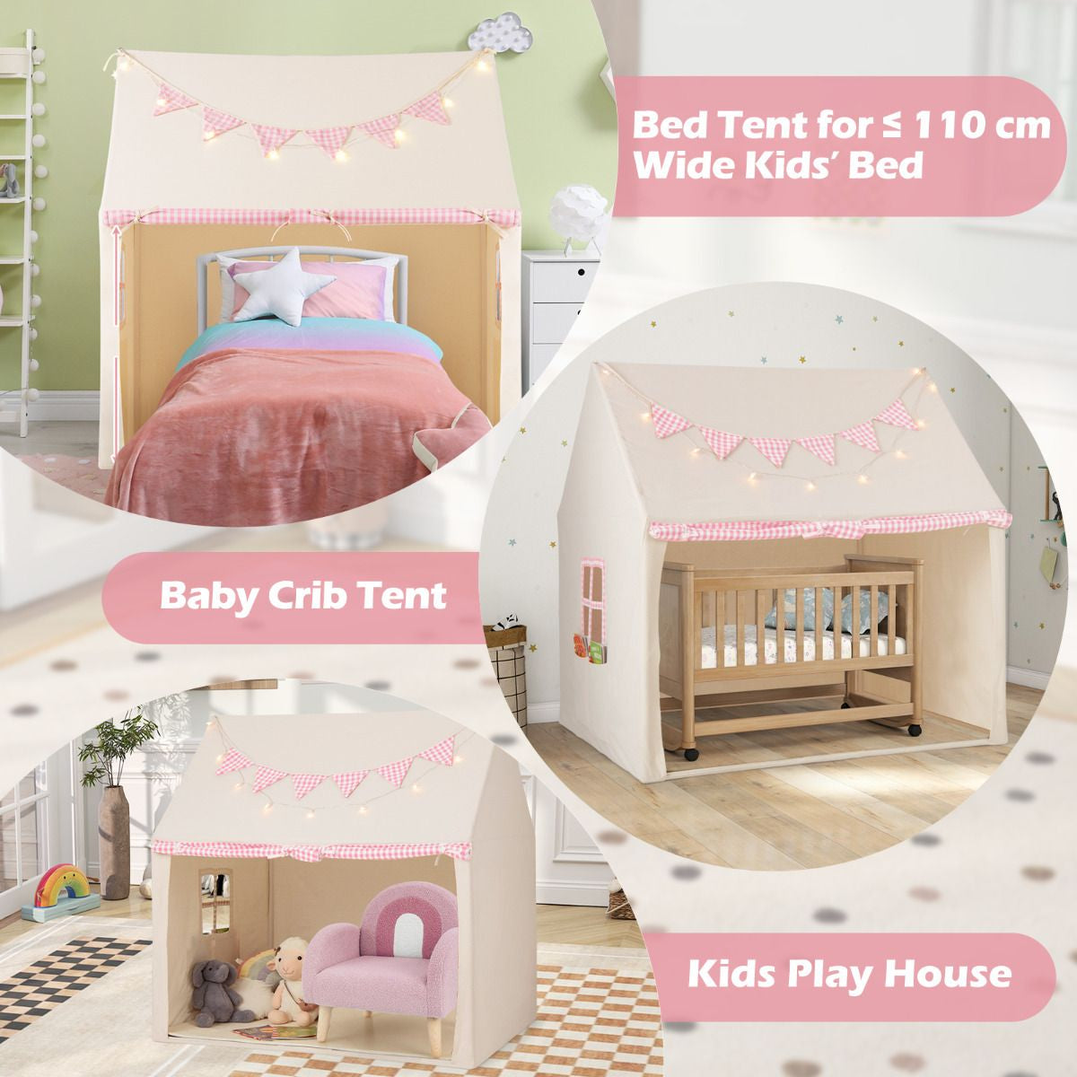 Kids Play Tent with Padded Mat for Children Aged 3-8 Years Old