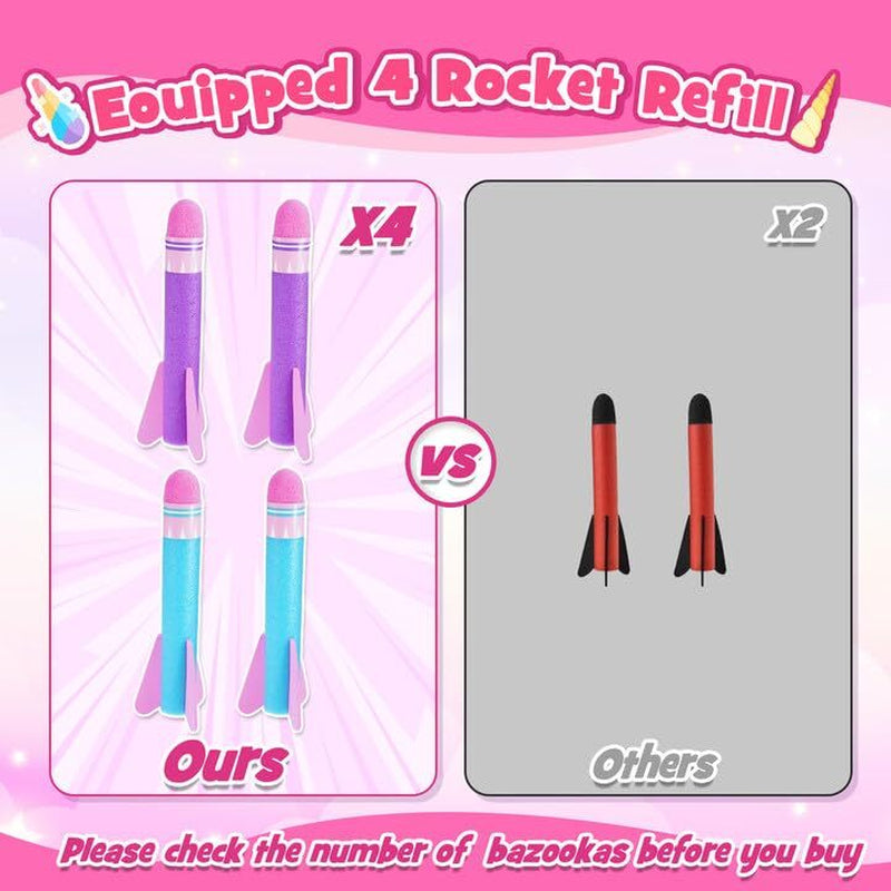 Happygolucky Girls Toys Age 3-12, Rocket Toy Launcher for Kids Toys for 3-10