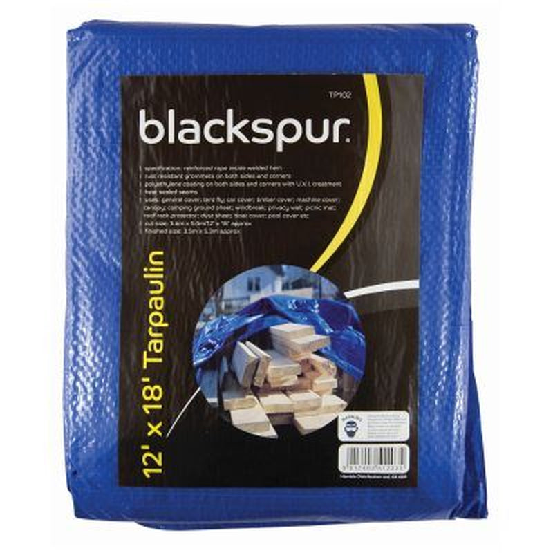 Blackspur Weather and Waterproof Blue Tarpaulin Sheet Protector Camping-Variou