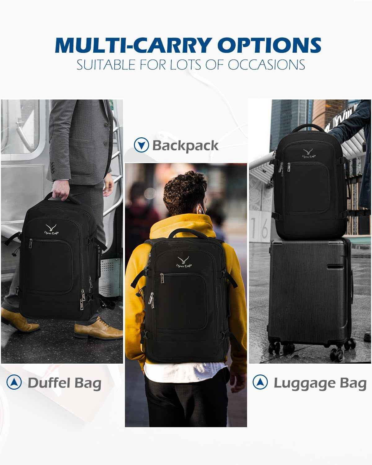 Travel Backpack 40L Flight Approved Carry on Backpack Men Large Cabin Weekender Laptop Backpack Women 15.6 Inches
