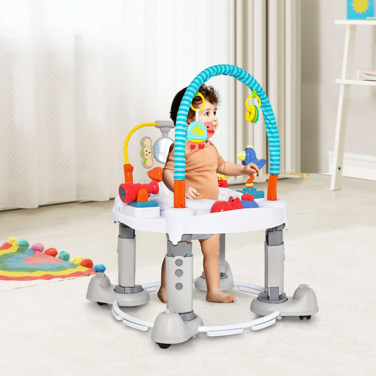 4-In-1 Baby Activity Center with Walker for Kids Aged 0-2 Years