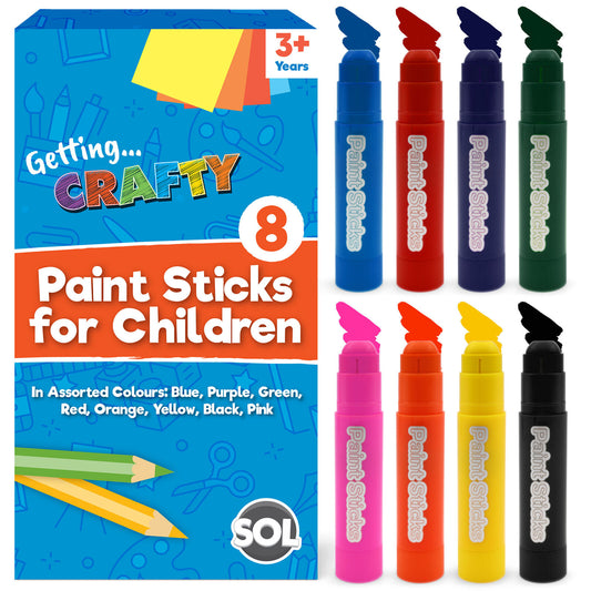 8-24PK Paint Sticks for Kids Children Assorted Colours Painting Arts Crafts Set