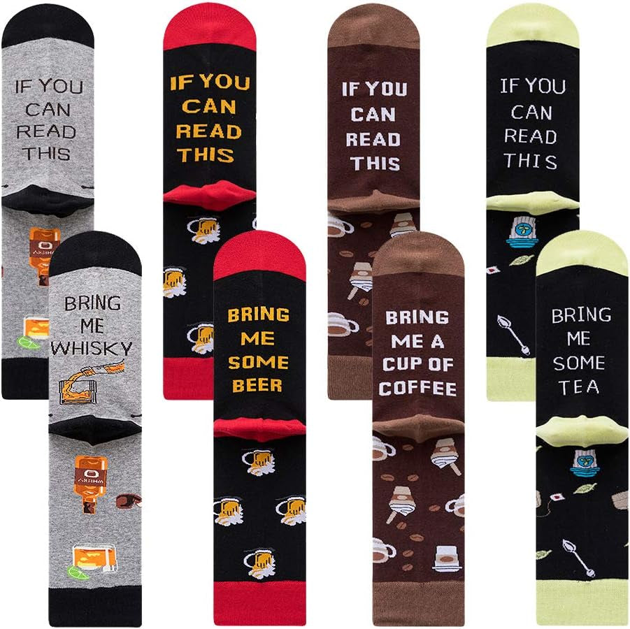 Funny Socks for Men & Women,Fun Socks,Crazy Colorful Cool Novelty Cute Dress Socks,Food Animal Space Socks …