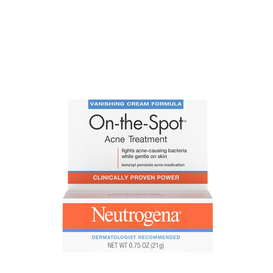 On-The-Spot Acne Spot Treatment with 2.5% Benzoyl Peroxide Acne Treatment Medication to Treat Face Acne, Gentle Benzoyl Peroxide Pimple Cream for Acne Prone Skin Care,.75 Oz
