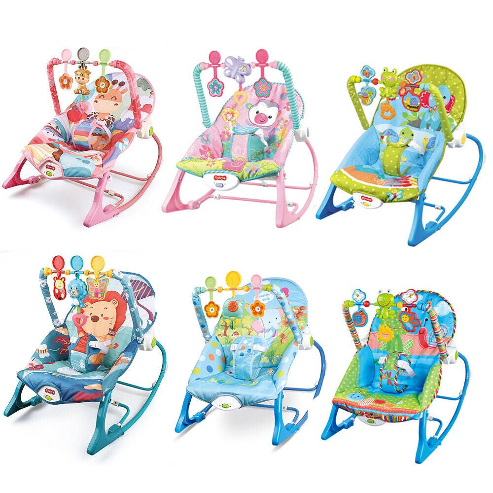 Baby Infant to Toddler Vibration Bouncer Rocker Swing Chair Soothing Music Toys