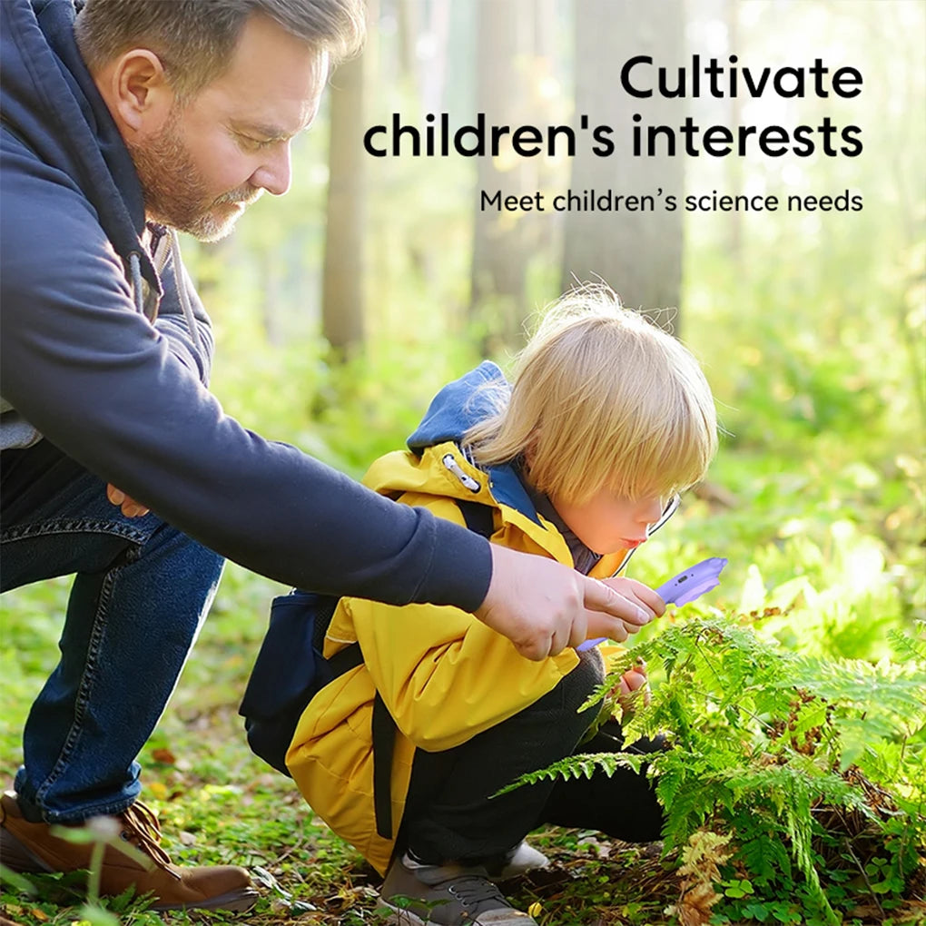 Kids Optical Microscope 200 Megapixels with Photo Video 500X USB Charging Microscopic World Science Children Educational Toy