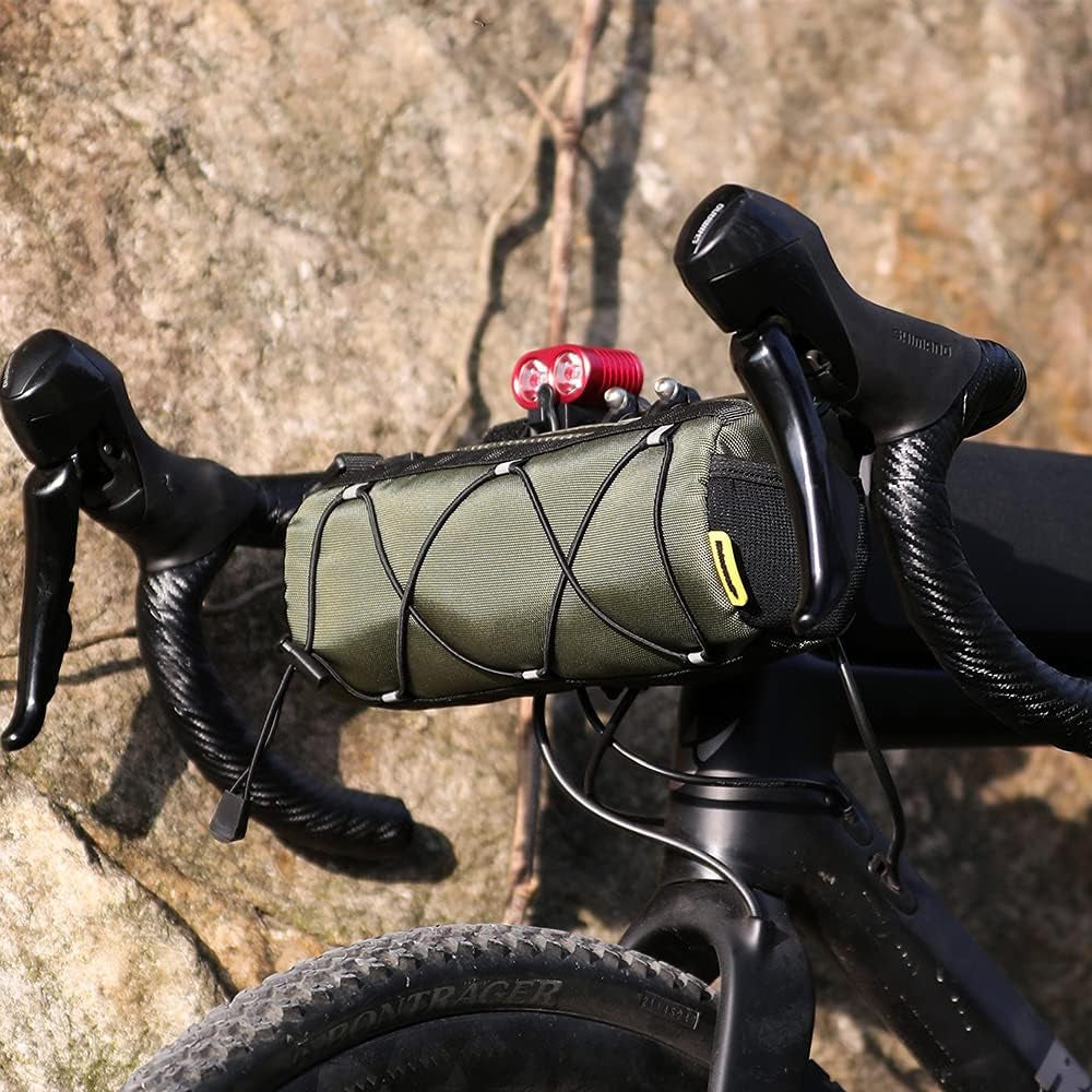 Bike Handlebar Bag, Bicycle Front Bag Frame Storage Roll Bag Mountain Road Bikes Commuter Shoulder Bag Professional Cycling Accessories