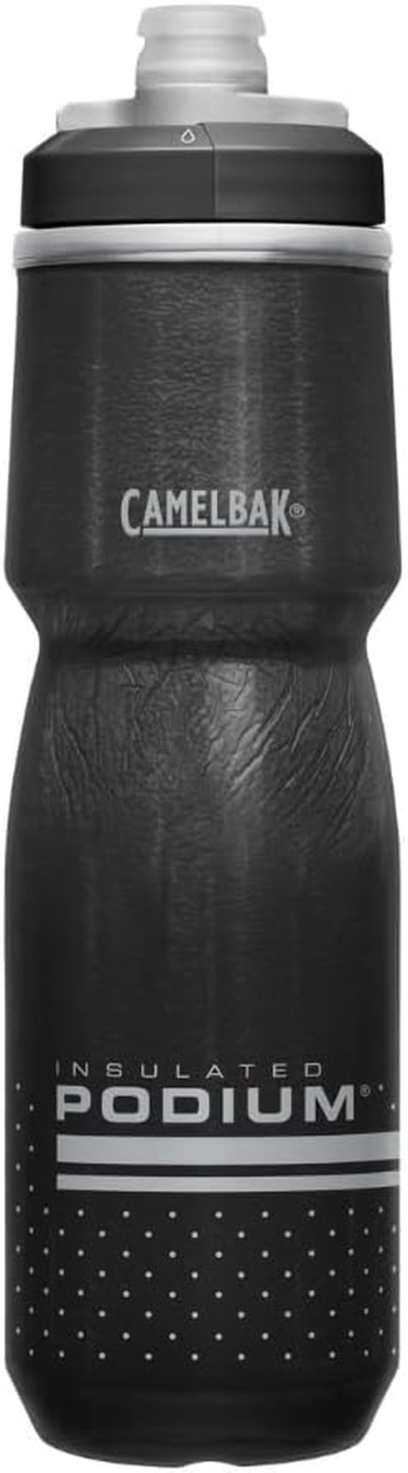 Podium Chill Insulated Bike Water Bottle - Easy Squeeze Bottle - Fits Most Bike Cages - 24Oz, Black