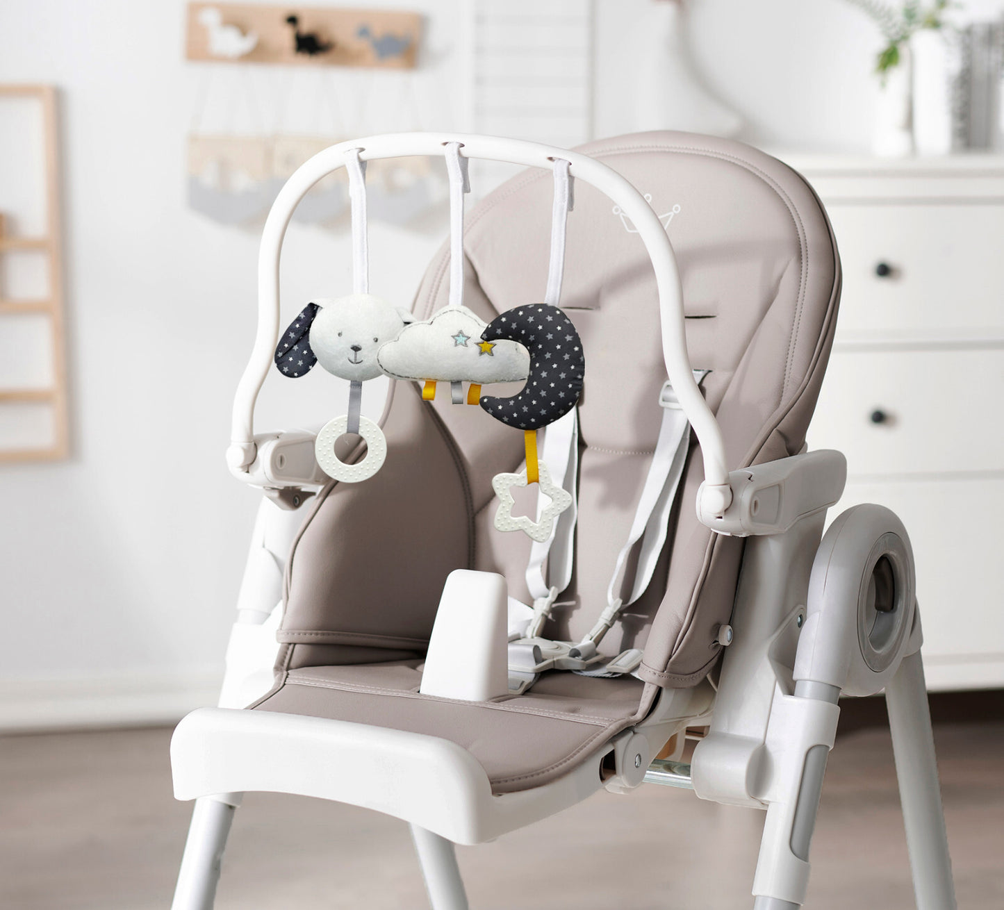 3-In-1 High Chair for Baby Kids Seat Highchair with Activity Toys - Grey/ White