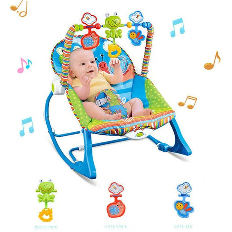 Baby Infant to Toddler Vibration Bouncer Rocker Swing Chair Soothing Music Toys