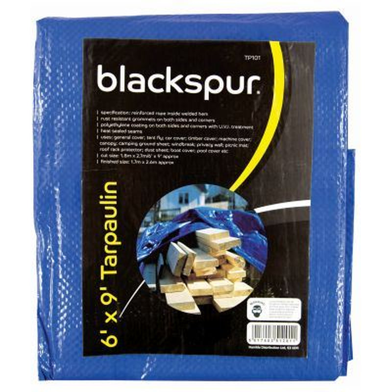 Blackspur Weather and Waterproof Blue Tarpaulin Sheet Protector Camping-Variou