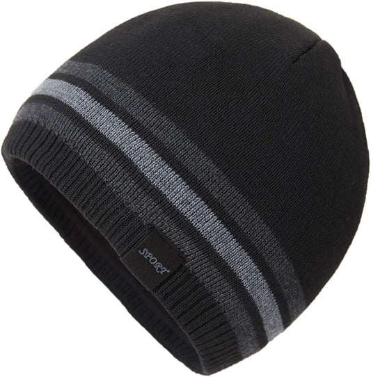 Mens Winter Warm Knitting Hats Plain Skull Beanie Cuff Toboggan Knit Cap