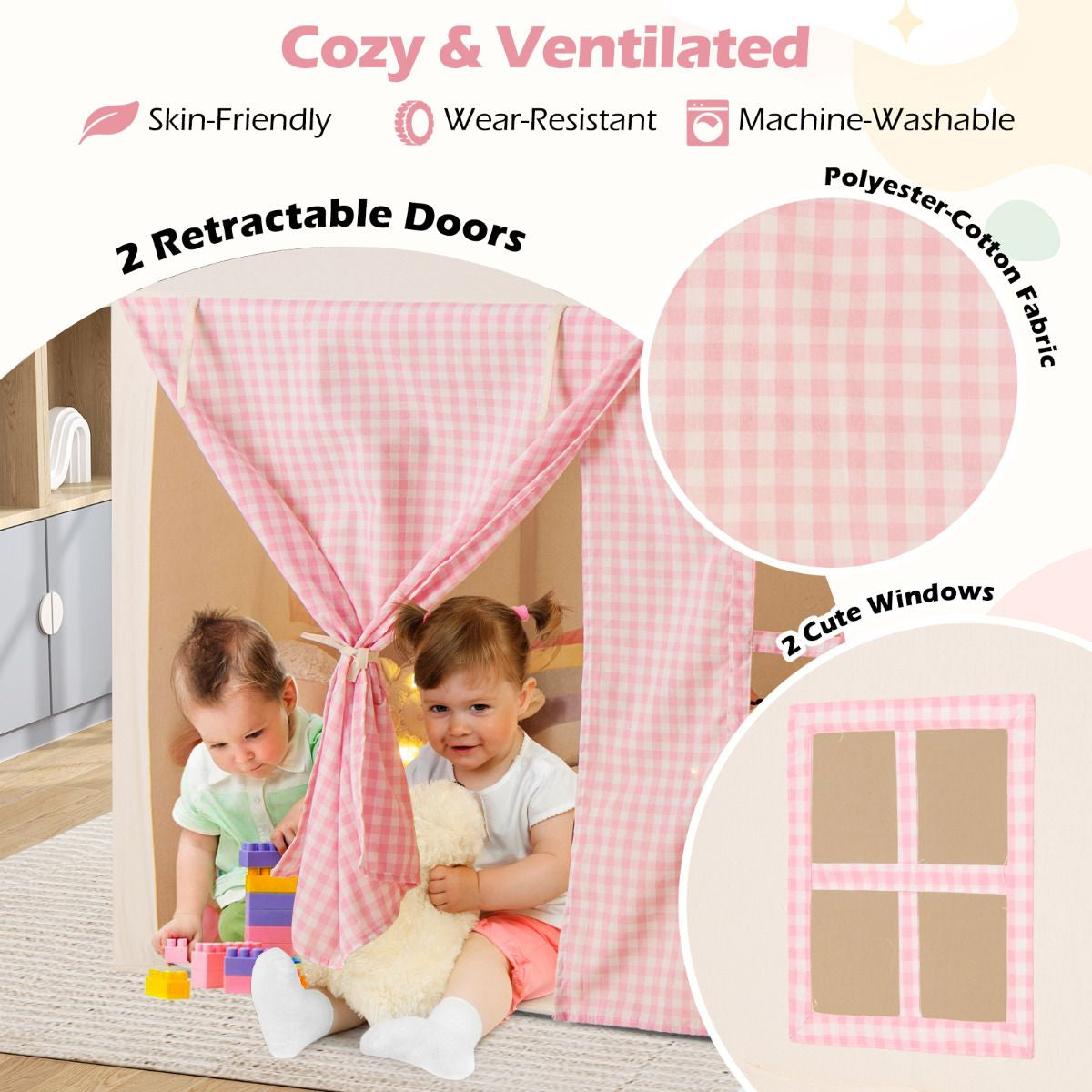 Kids Play Tent with Padded Mat for Children Aged 3-8 Years Old