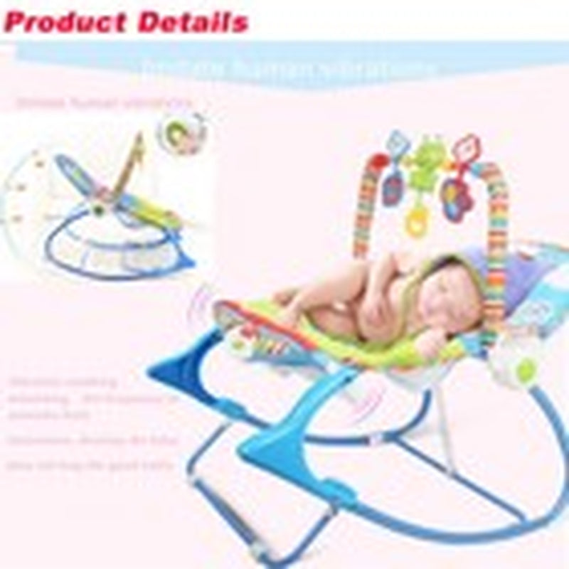 Baby Infant to Toddler Vibration Bouncer Rocker Swing Chair Soothing Music Toys