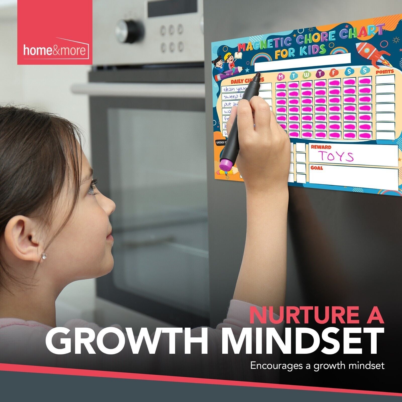 2Pk Reward Chart Magnetic Reusable Behaviour Chore for Kids Children + Wipe Pens