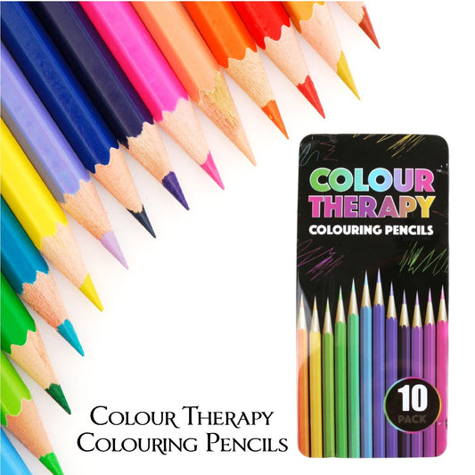 COLOURED PENCILS COLOUR THERAPY QUALITY DRAWING SKETCHING TONES ART 10Pk