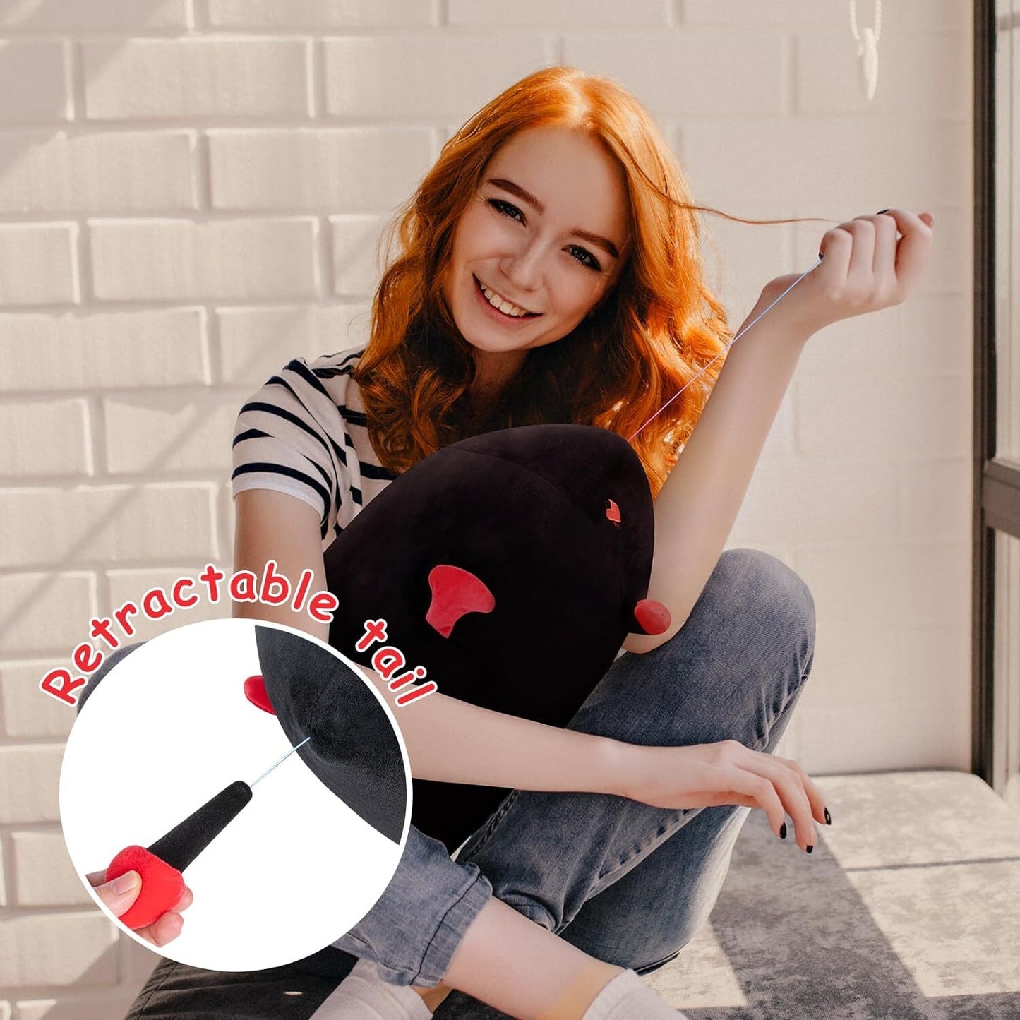 Long Cat Plush Pillow Sleeping Hugging Cushion Stuffed Cute Squishy Kitty Black