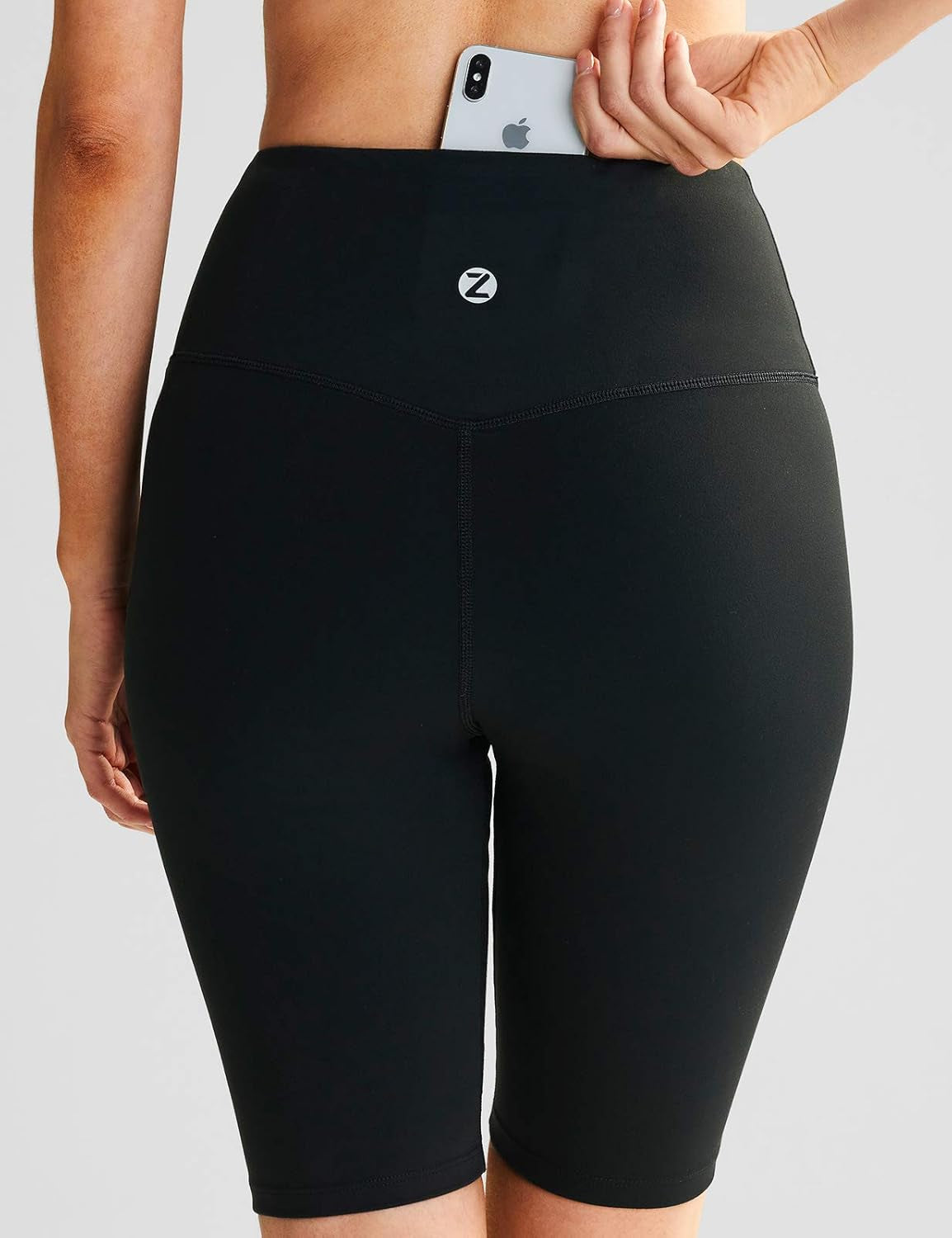 10" Biker Shorts Women High Waisted with 2 Hidden Pockets Workout Athletic Running Yoga Long Shorts