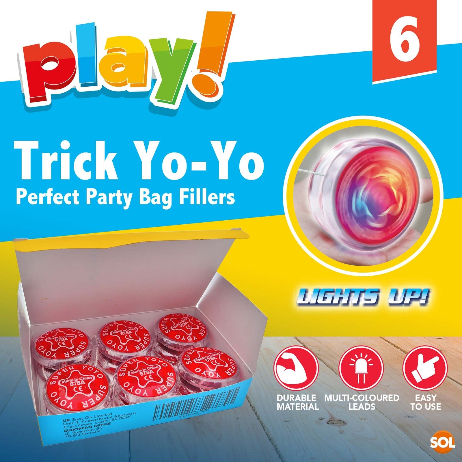 6-24 Professional Yoyo Light up Spinner Toy Pro Trick Flashing Clutch Yo Yo Kids
