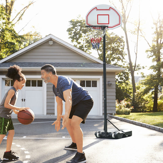 155-210Cm Adjustable Basketball Stand, Sports Backboard W/ Net Hoop, Wheels