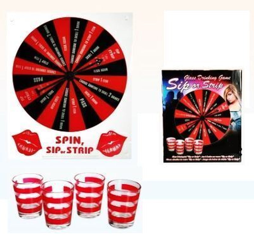 Spin & Strip Adult Shot Glass Drinking Game Party Stag Hen Valentines Xmas Gift