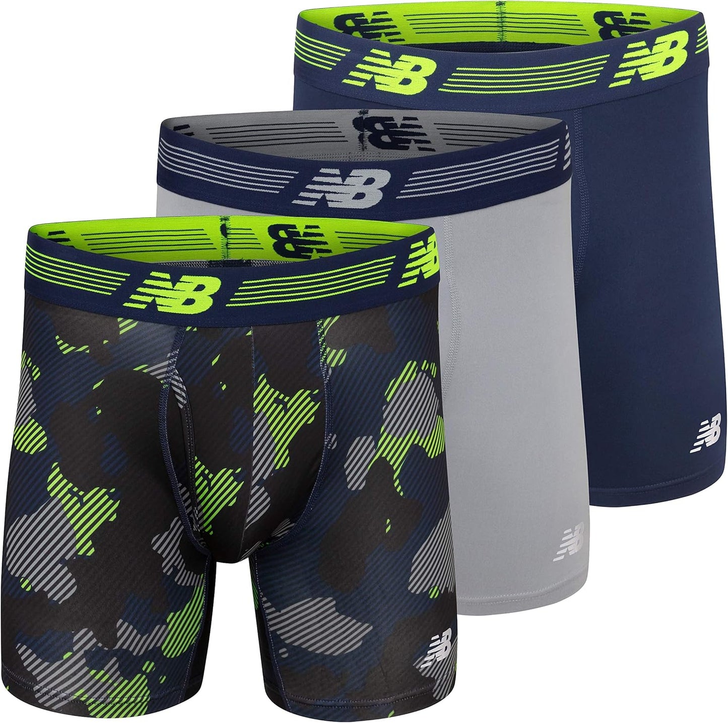 Men'S Performance Boxer Briefs with Fly, Breathable Stretch Underwear, Moisture Wicking, Soft Waistband (3 Pack)