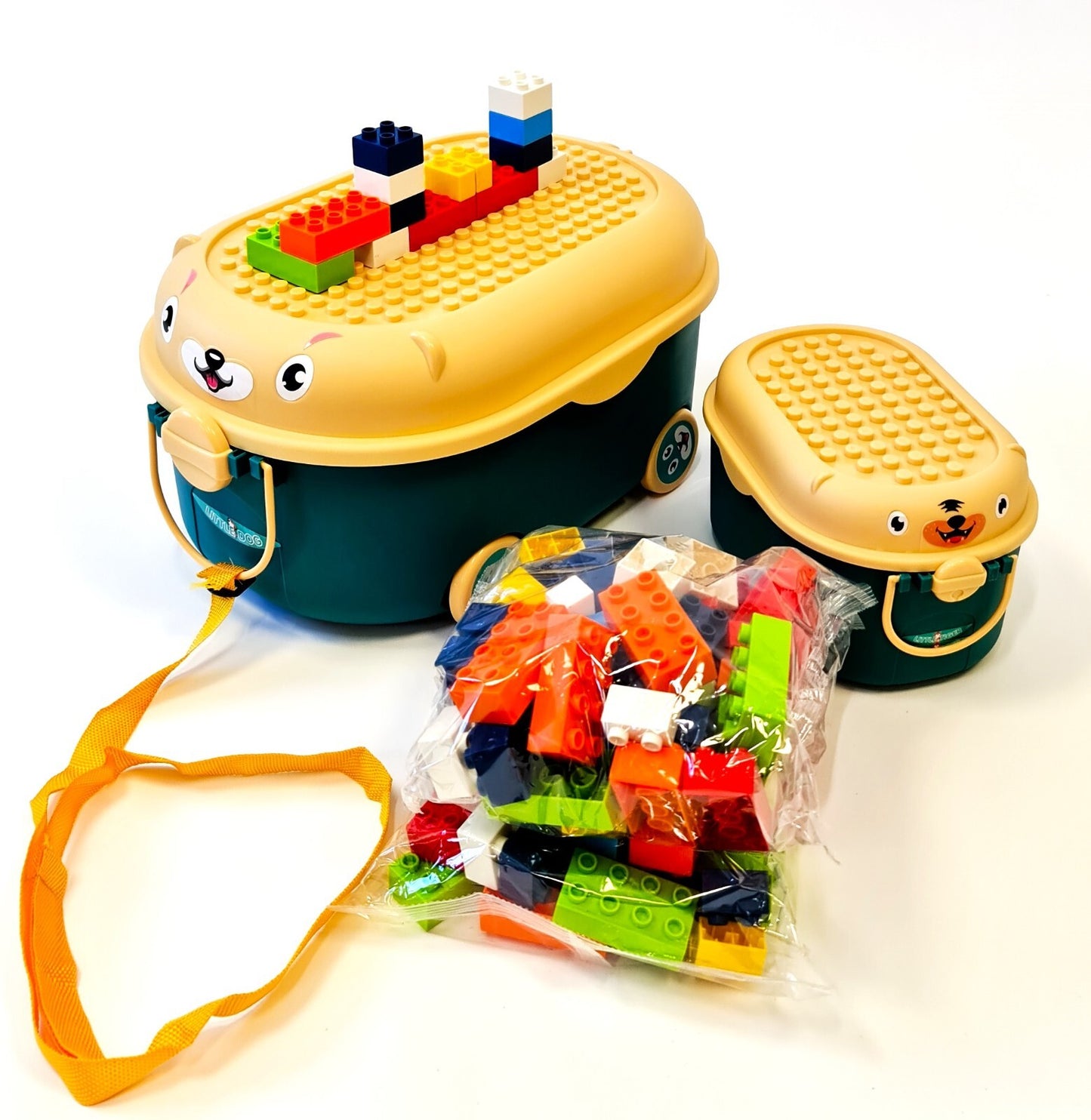 Kids Children Building Bricks Blocks Table Cart - Toddlers Childs