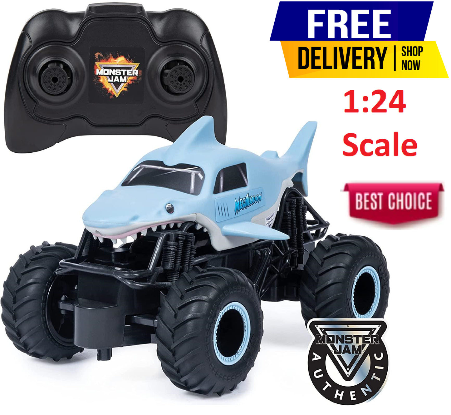 Remote Control Monster Jam Megalodon Storm Monster Truck Car 1:24 - 1:15 Scale