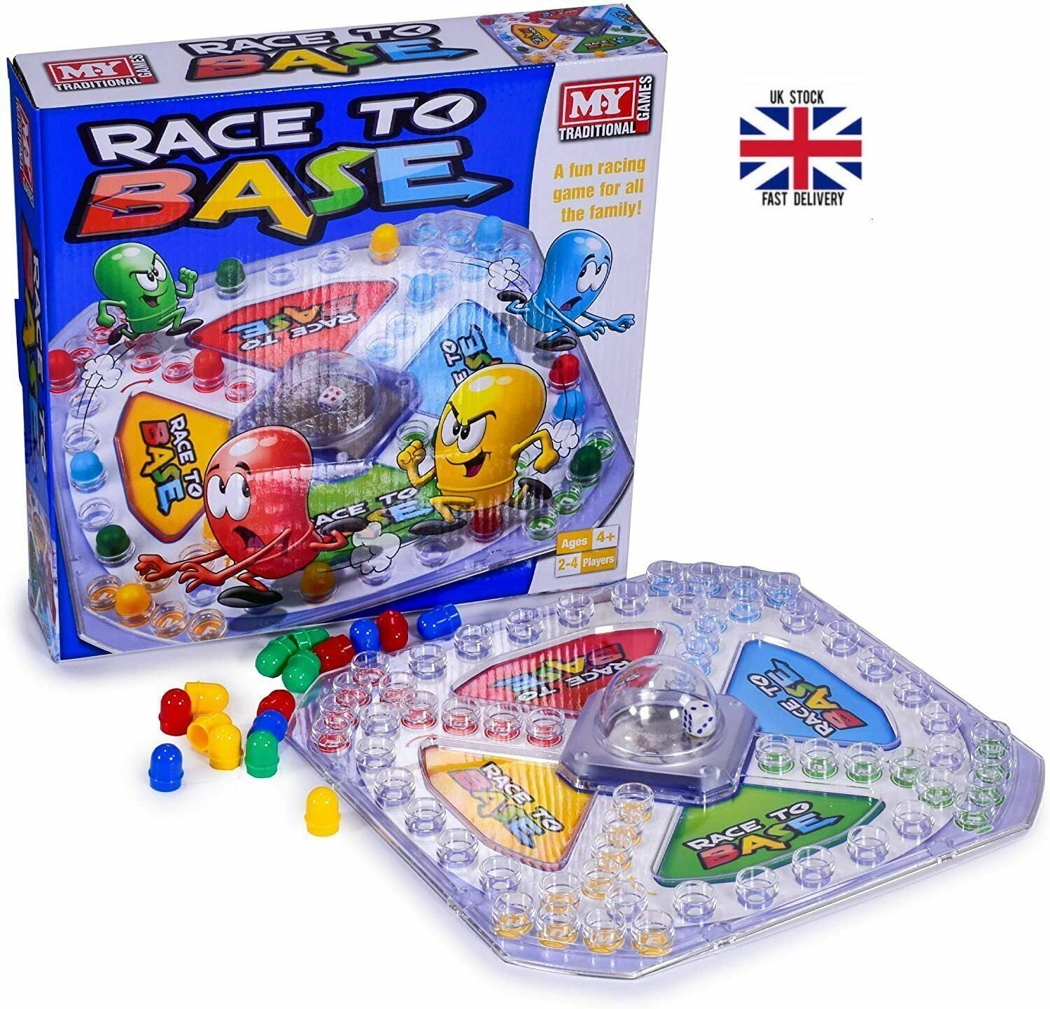 RACE to BASE BOARD GAME POP a DICE FUN FAMILY KIDS XMAS GIFT TOY