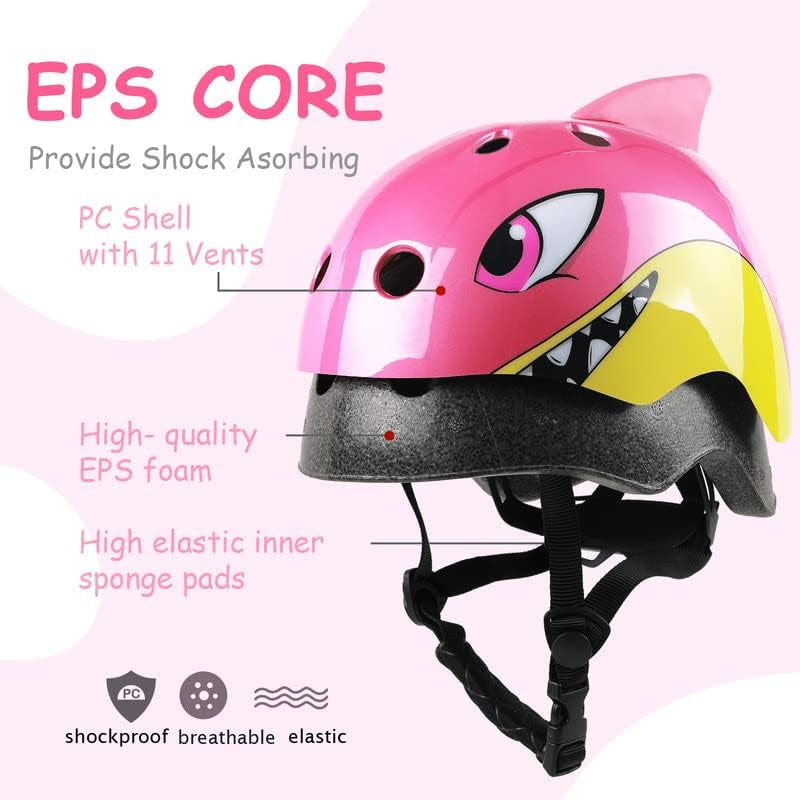 Kids Toddler Bike Helmet, Adjustable and Multi-Sport for Child Boys and Girls, 2 Sizes